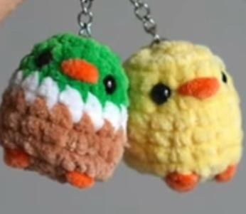 Coastal Chick Charm crochet ornament